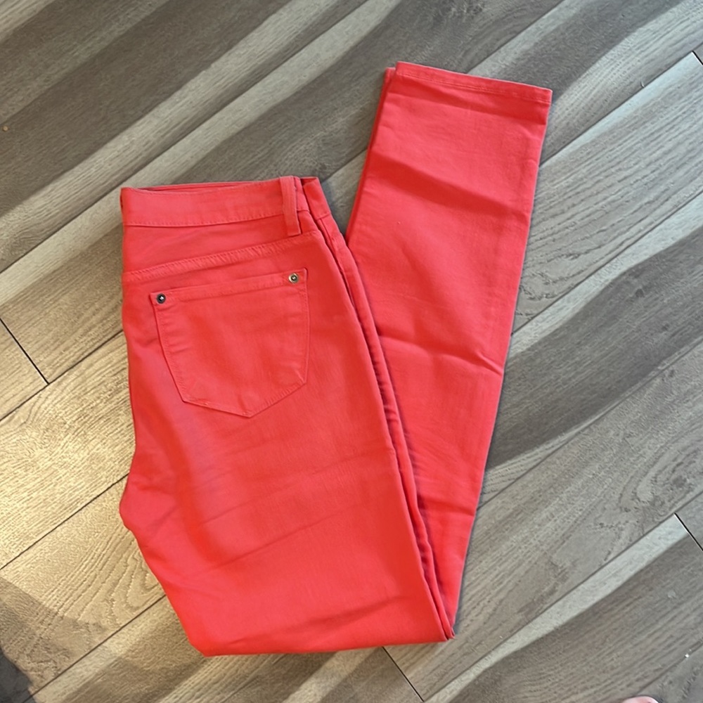 Orange / Salmon straight legged jeans